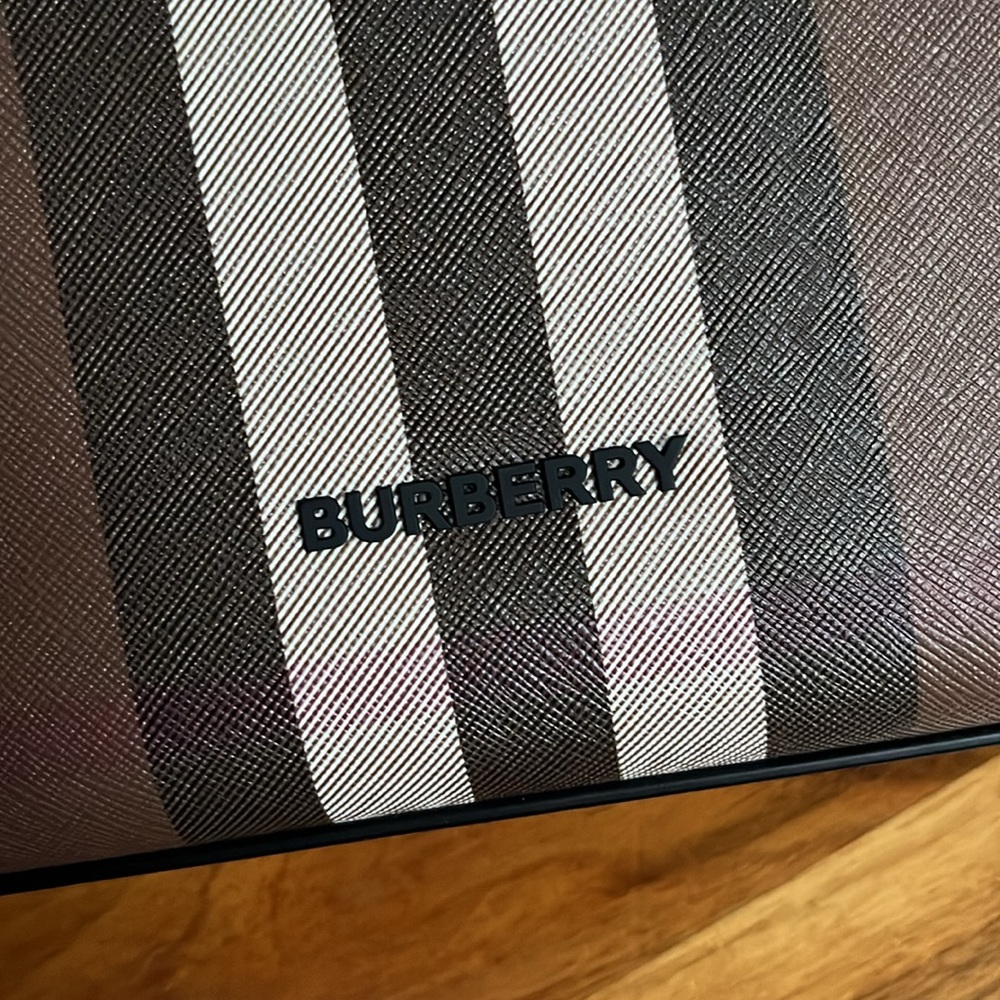 Burberry Denny Slim E-Check Canvas Tote, NEW - Picture 11 of 17